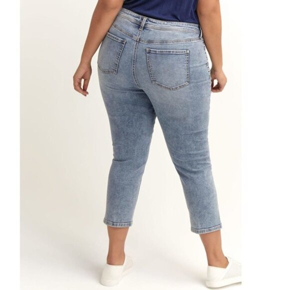 Pennington’s Acid Wash Jeans with Slit Hem Size 12 - Picture 2 of 11